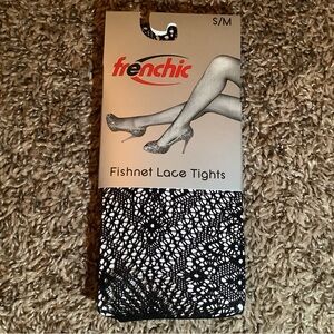 Frenchic fishnet lace tights, fashion, color black, size: S/M